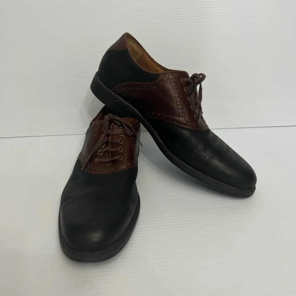 Johnston & Murphy Dress Shoes Men Size 12 M Cardell Saddle 2 Tone Lace Up Oxford